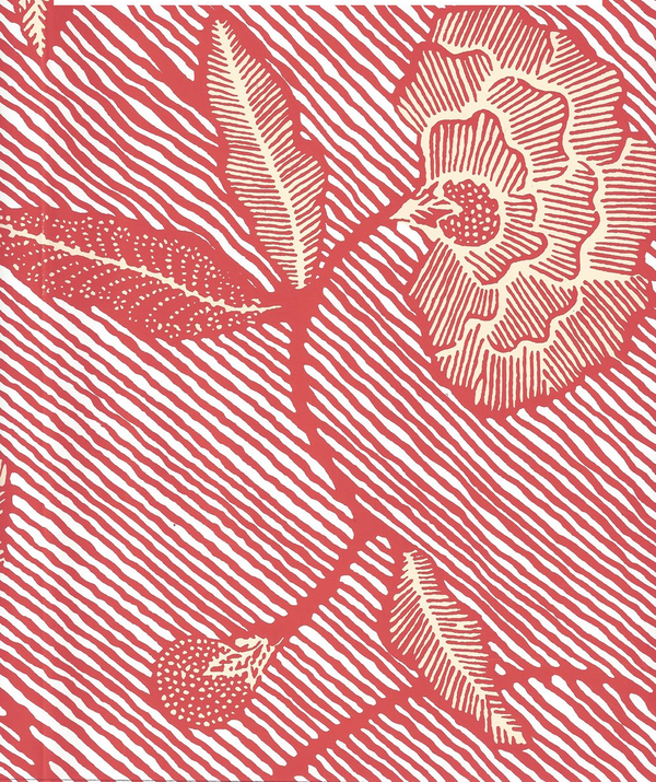 Flores Multi Shrimp Cream on White Screen Printed | China Seas