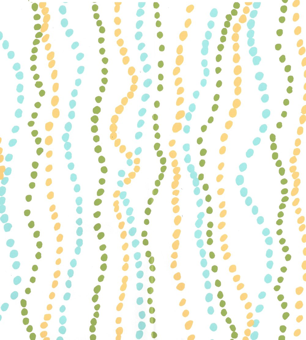 Ginza Inca Aqua Jungle on white Screen Printed | China Seas