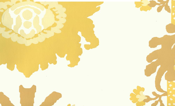 Henriot Floral Peach Yellows on Off White Screen Printed | China Seas