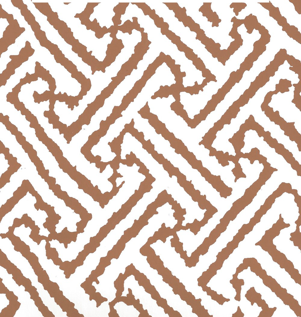 Java Grande Camel on White Screen Printed - White Wallcovering | China Seas