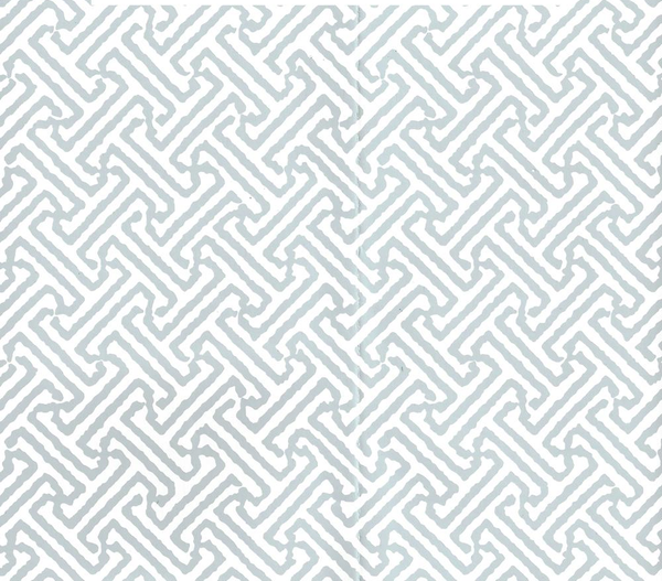 Jave Petite Cadet on White Screen Printed - White Wallcovering | China Seas