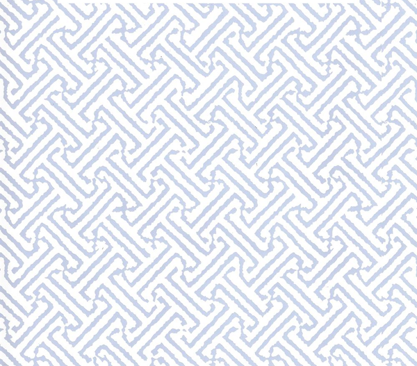 Jave Petite Periwinkle Screen Printed - White Wallcovering | China Seas