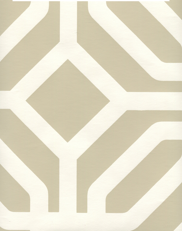 Labyrinth Greige_on_almost_white_HC Screen Printed | China Seas