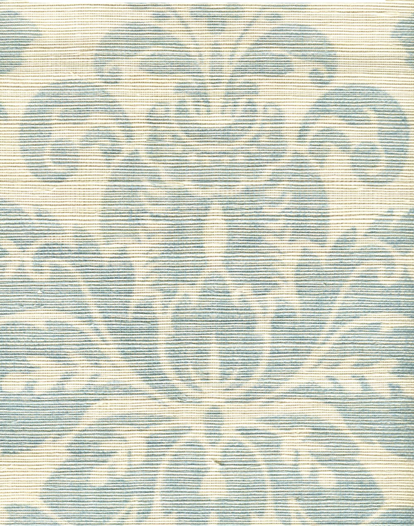 Monty on Cream Grasscloth Windsor Blue on Cream Grasscloth Screen Printed | China Seas