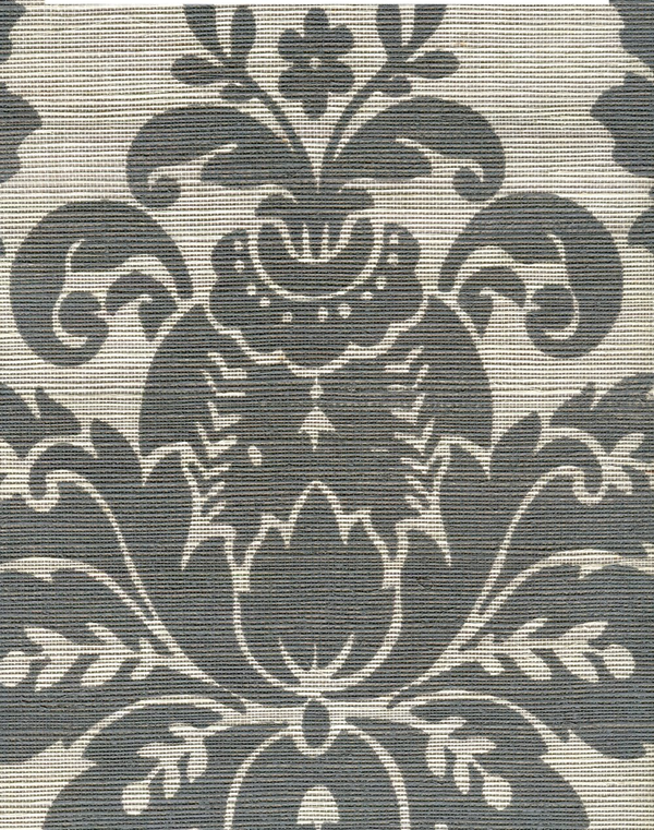 Monty on Silver Grasscloth Gray on Silver Grasscloth Screen Printed | China Seas