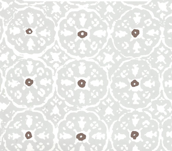 Nitik II Gray Brown Almost White Screen Printed | China Seas