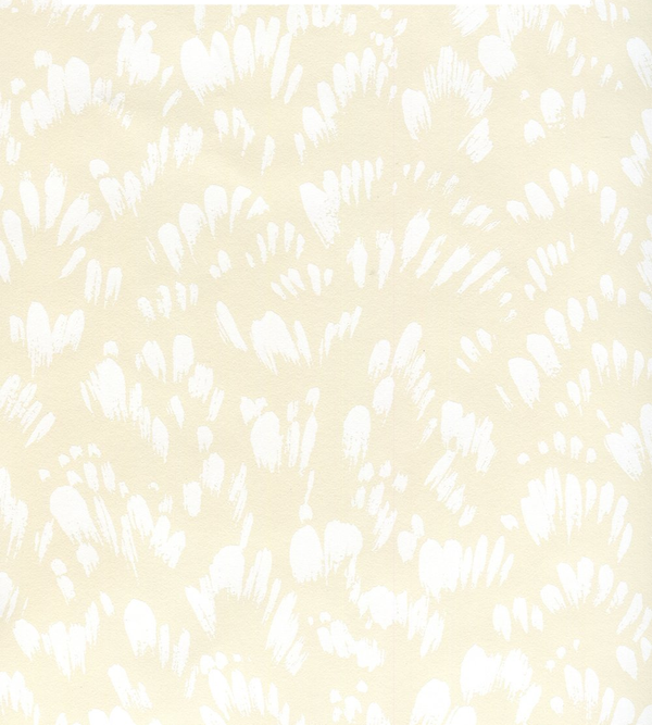 Passy White on Off White Screen Printed - Cream Wallcovering | China Seas