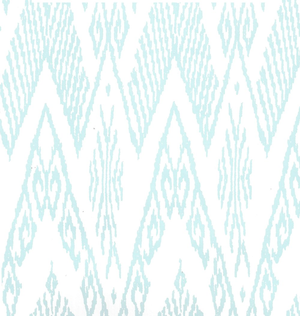 Raffles New Blue on White Screen Printed - White Commercial Wallcovering | China Seas