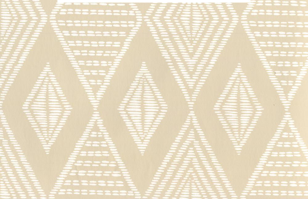 Safari Beige on White Screen Printed - Celery Wallcovering | China Seas