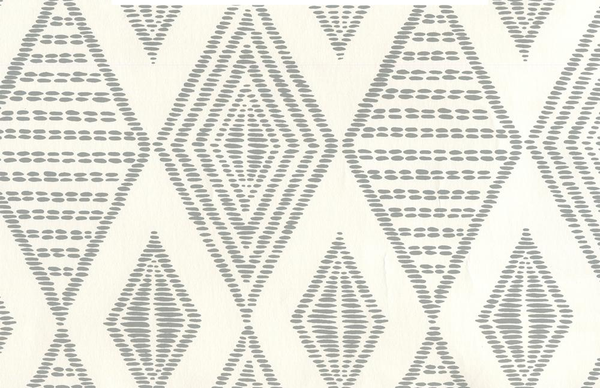 Safari Embroidery Medium Grey on Almost White Screen Printed | China Seas