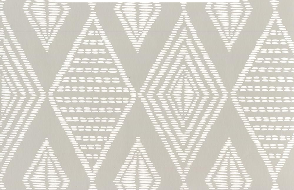 Safari Pale Grey on White Screen Printed - Celadon Wallcovering | China Seas