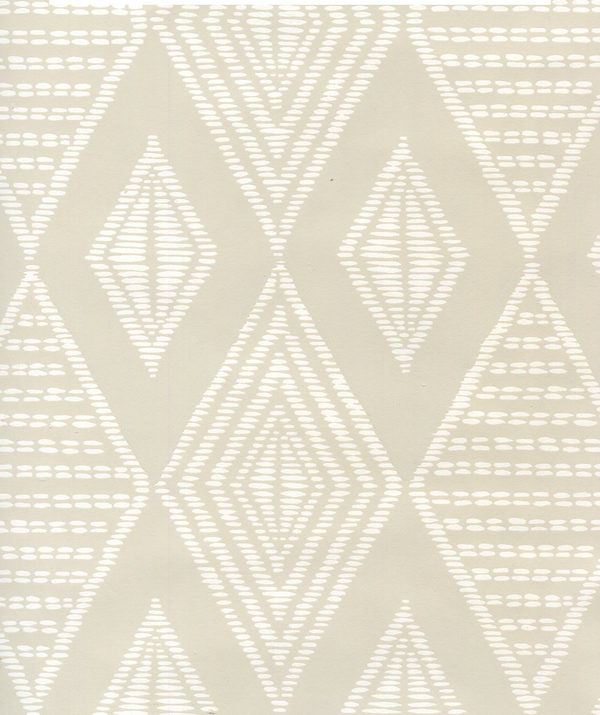 Safari Pumice on White Screen Printed - Celadon Wallcovering | China Seas