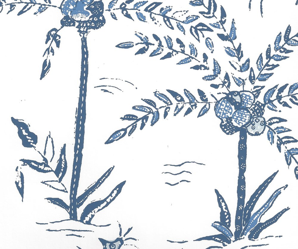 Tableau Sky on White Matte Screen Printed - White Wallcovering | China Seas