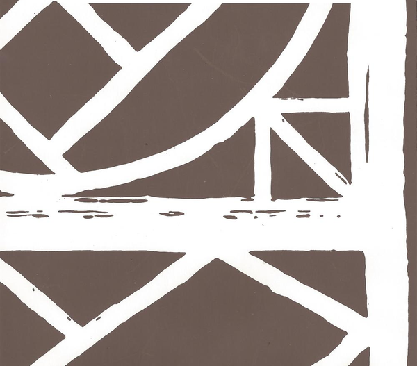 Trellis Background New Brown on Off White Screen Printed | China Seas