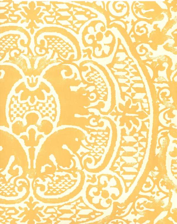 Veneto 2 Across Maize on Off White Paper Screen Printed | China Seas