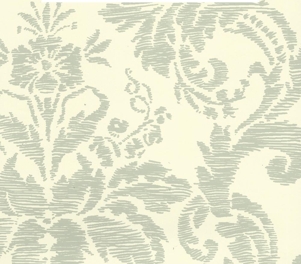 Victoria French Green on Off White Screen Printed | China Seas