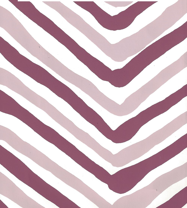 Zig Zag Multi Lavender Purple Almost White Screen Printed | China Seas