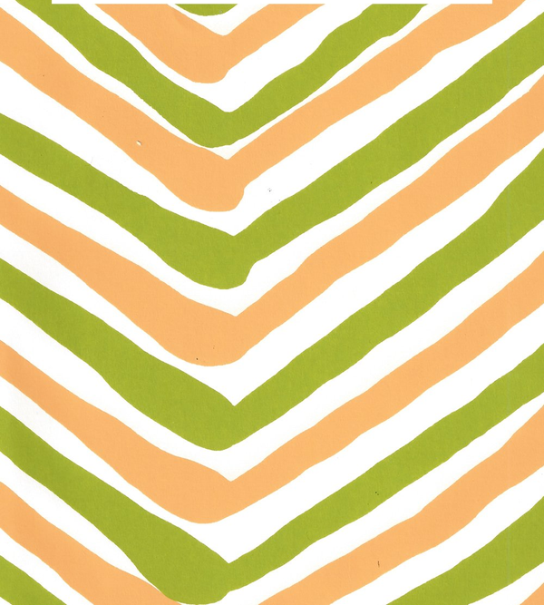 Zig Zag Multi Lime Yellow Almost White Screen Printed | China Seas