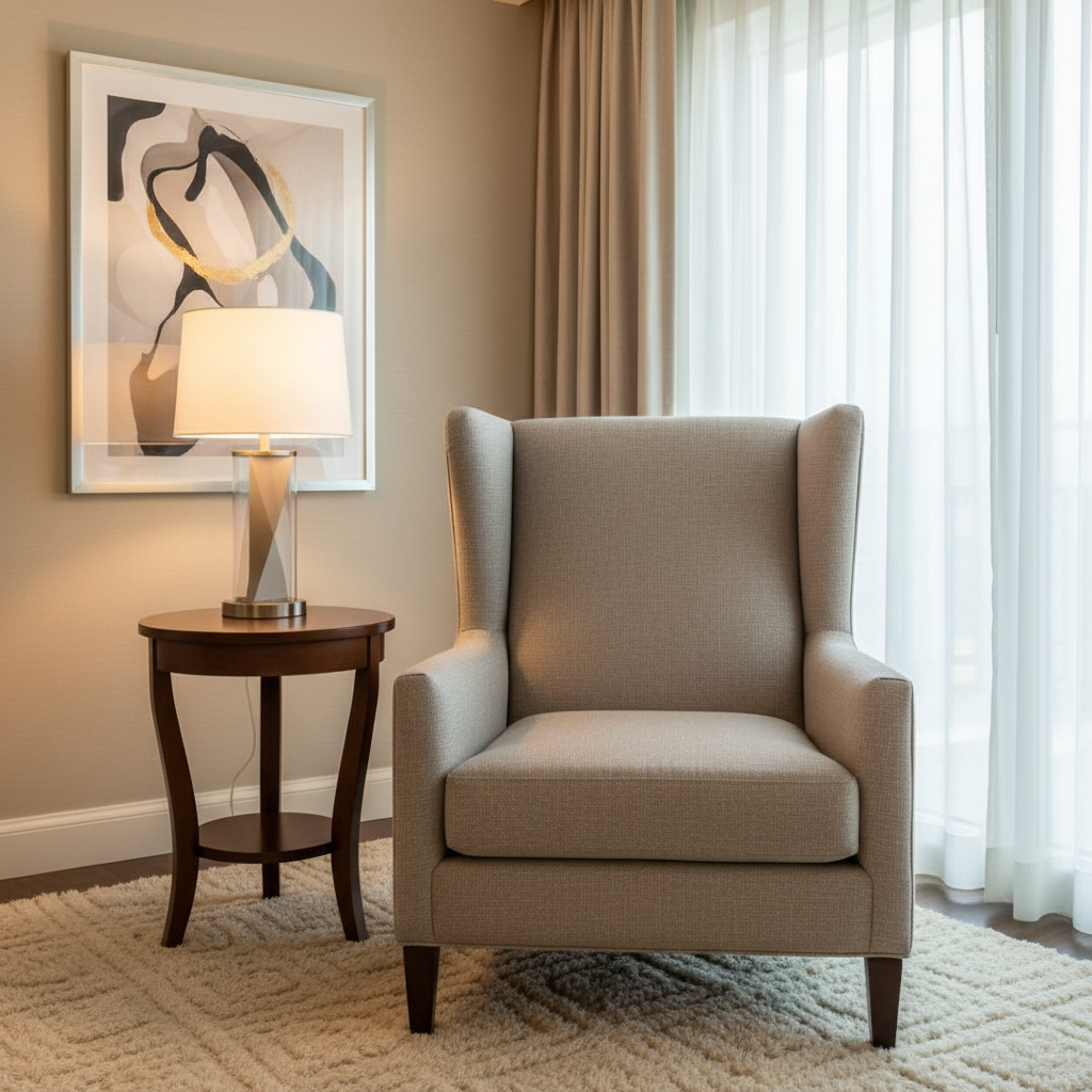Aspect - Stone Linen Performance Polyurethane Upholstered Chair | Architectural Fabrics