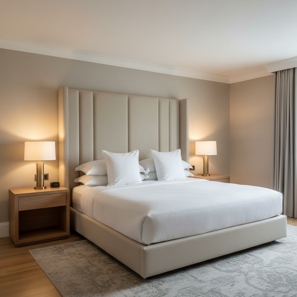 Brushed Linen Weave Natural Linen Upholstered Headboard | Architectural Fabrics