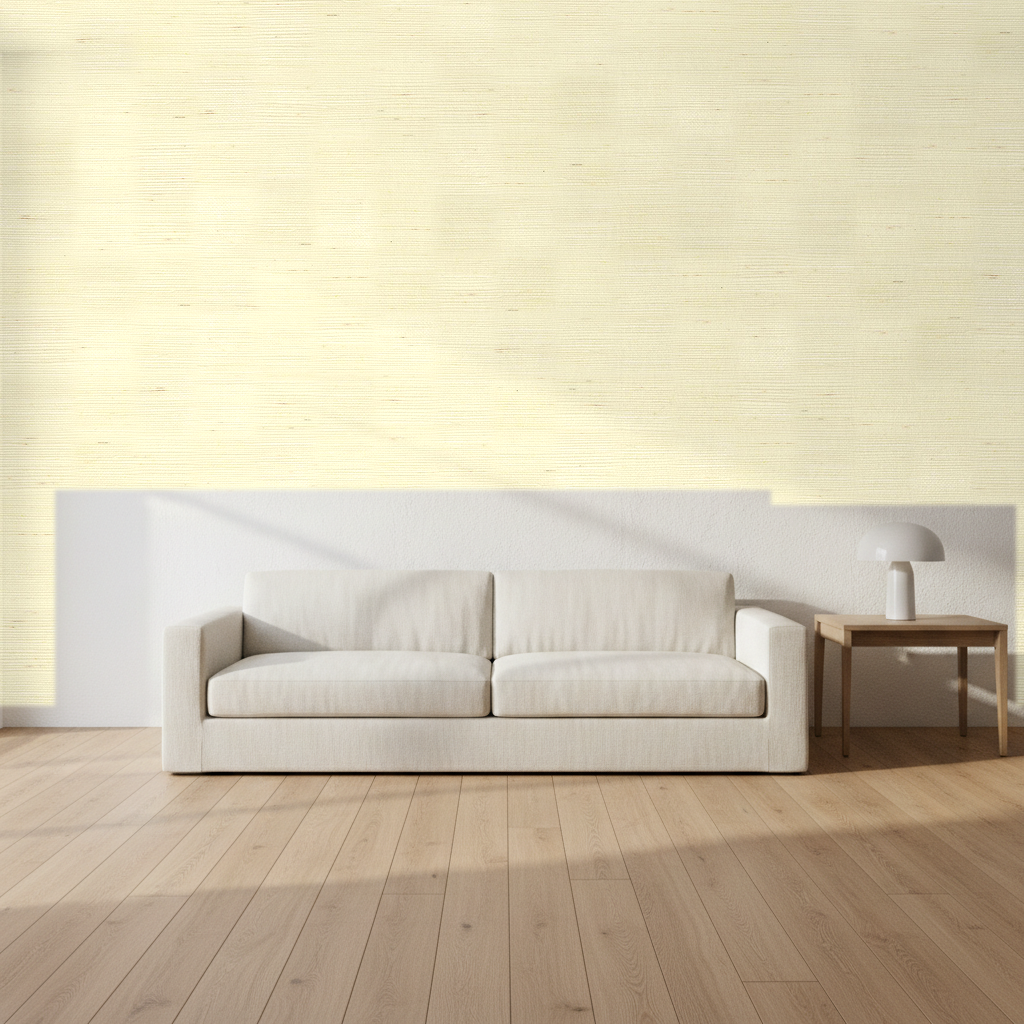Nantucket Grasscloth Linen White Wallcovering | Phillipe Romano room setting