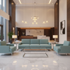 Fine Pebble Texture Soft Teal Upholstered Sofa | Architectural Fabrics