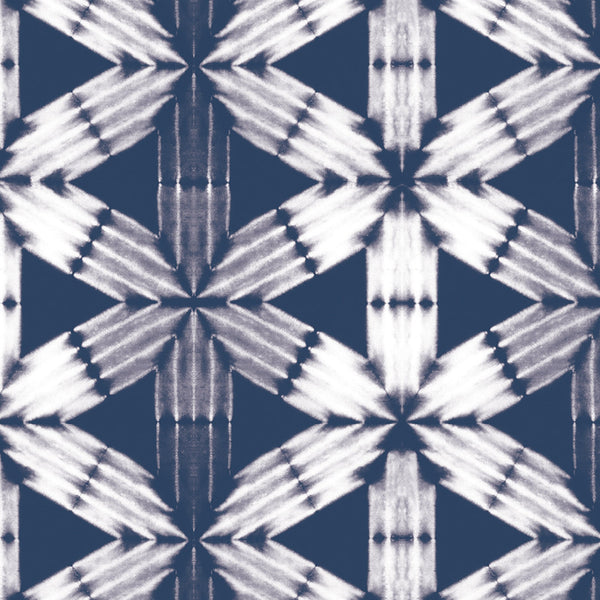 Shibori Flower Small, Indigo Wallcoverings | Designtex