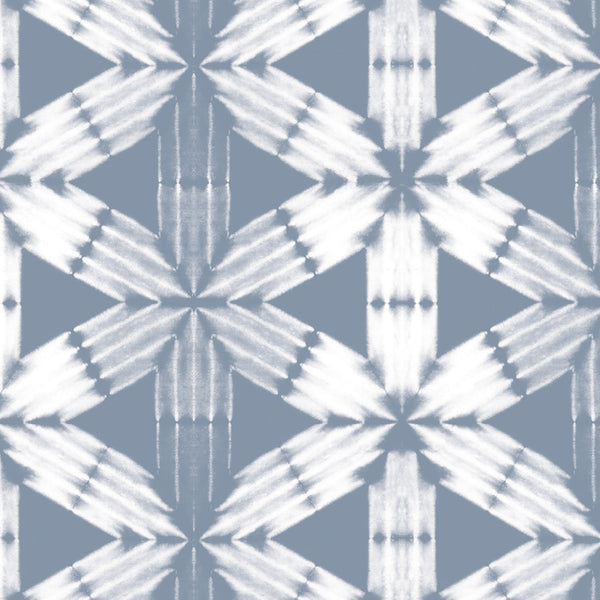 Shibori Flower Small, Steel Blue Wallcoverings | Designtex