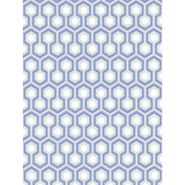 Hicks' Hexagon - Blue/Gr Grey By Cole & Son | Cole & Son New Contemporary |Modern Geometric Wallcovering Print