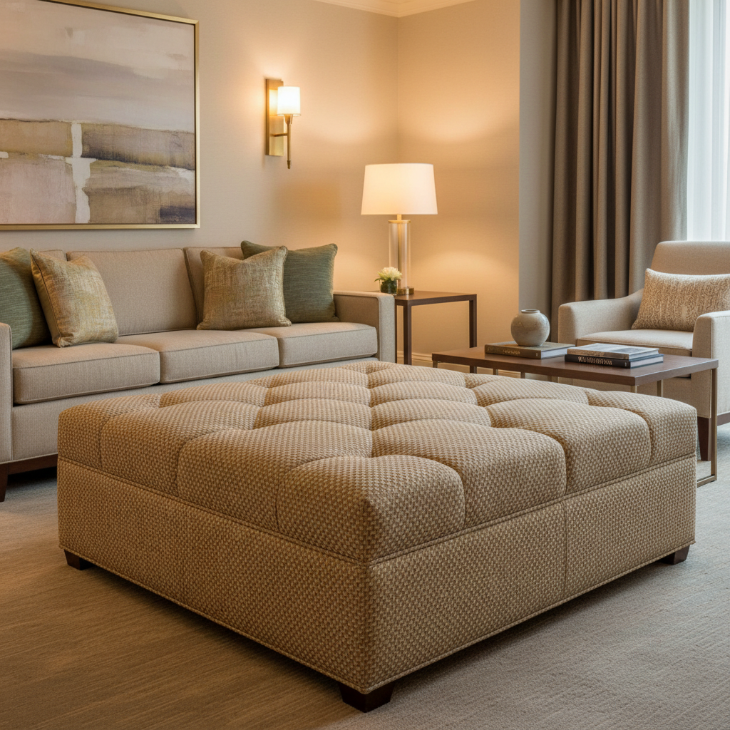Soufriere - Autumn Upholstered Ottoman | Architectural Fabrics