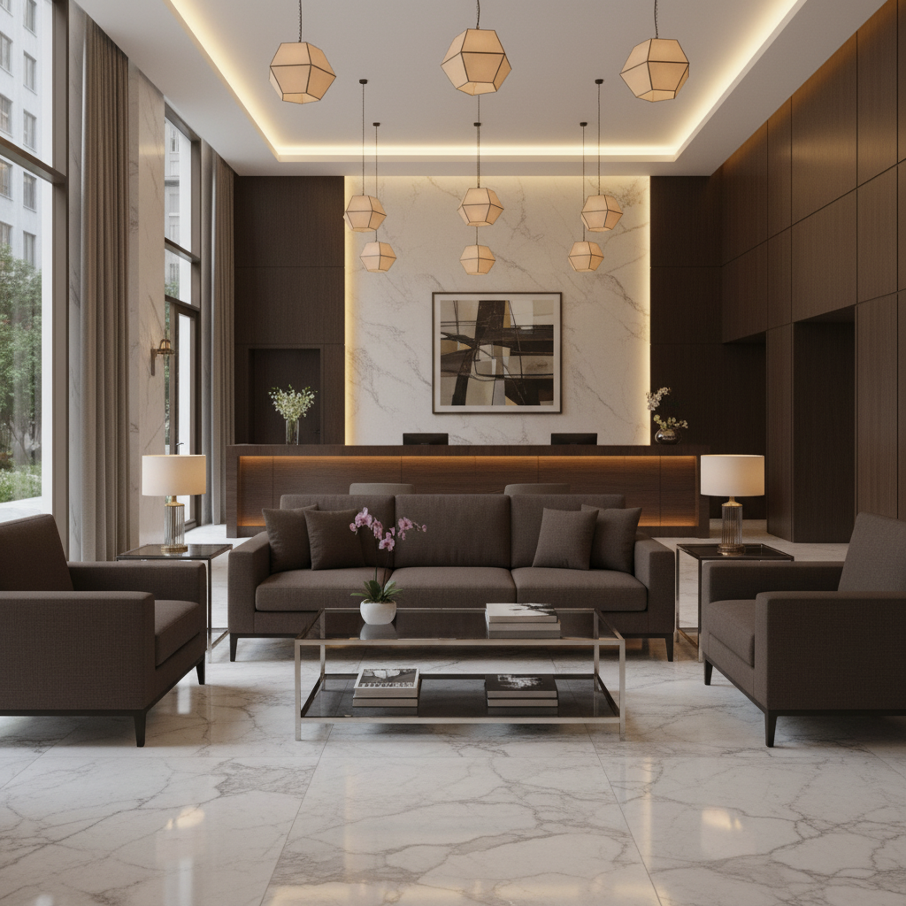 Subtle Linen Weave Dark Chocolate Upholstered Sofa | Architectural Fabrics