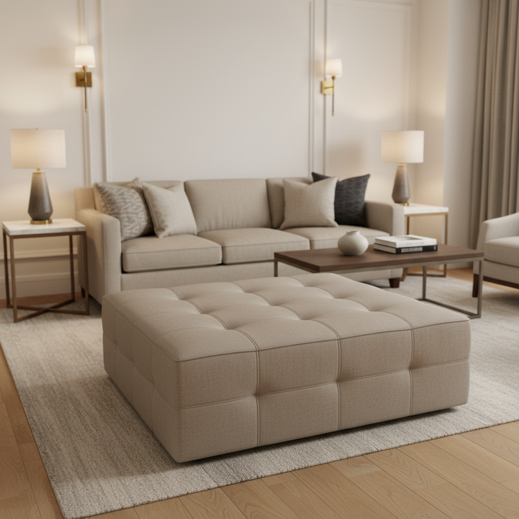 Aire Pebbled - Aire Pebbled Breathable Polyurethane Upholstered Ottoman | Architectural Fabrics