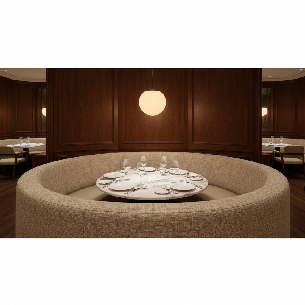 Manchioneel - Oatmeal Upholstered Banquette | Architectural Fabrics