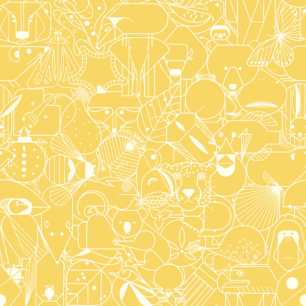 Beguiled by the Wild Walls, Golden Yellow Wallcoverings | Designtex