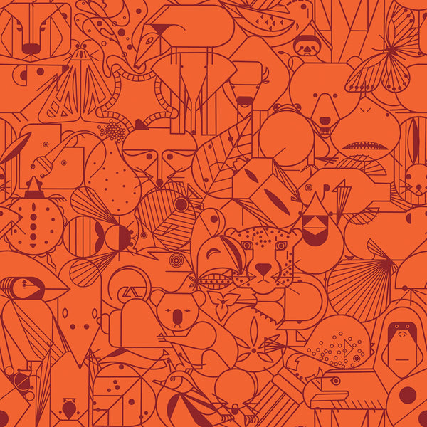 Beguiled by the Wild Walls, Orange Wallcoverings | Designtex