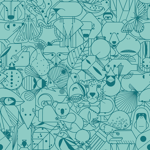 Beguiled by the Wild Walls, Seafoam Green Wallcoverings | Designtex