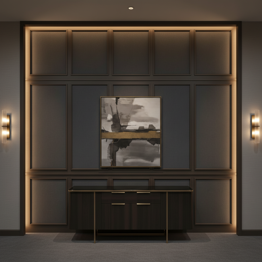 Aarden - Charcoal Veil Silicone Hybrid Upholstered Wall Panel | Architectural Fabrics