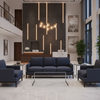 Fine Woven Texture Deep Indigo Upholstered Sofa | Architectural Fabrics