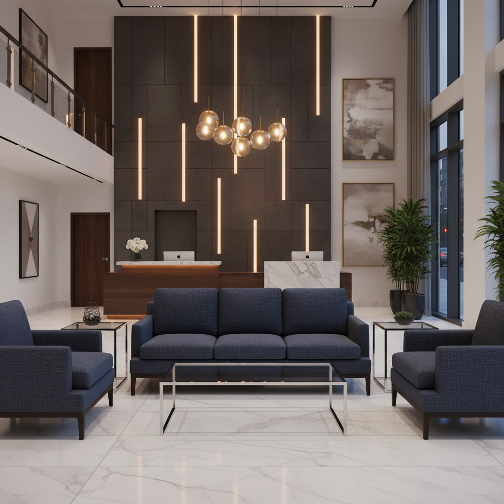 Fine Woven Texture Deep Indigo Upholstered Sofa | Architectural Fabrics