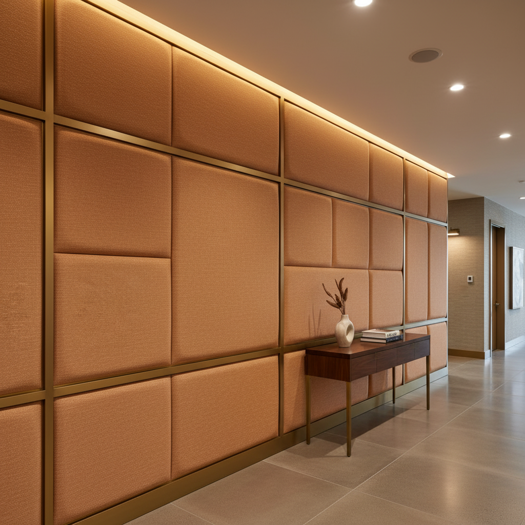 Fine Textured Weave Copper Penny Upholstered Wall Panel | Architectural Fabrics