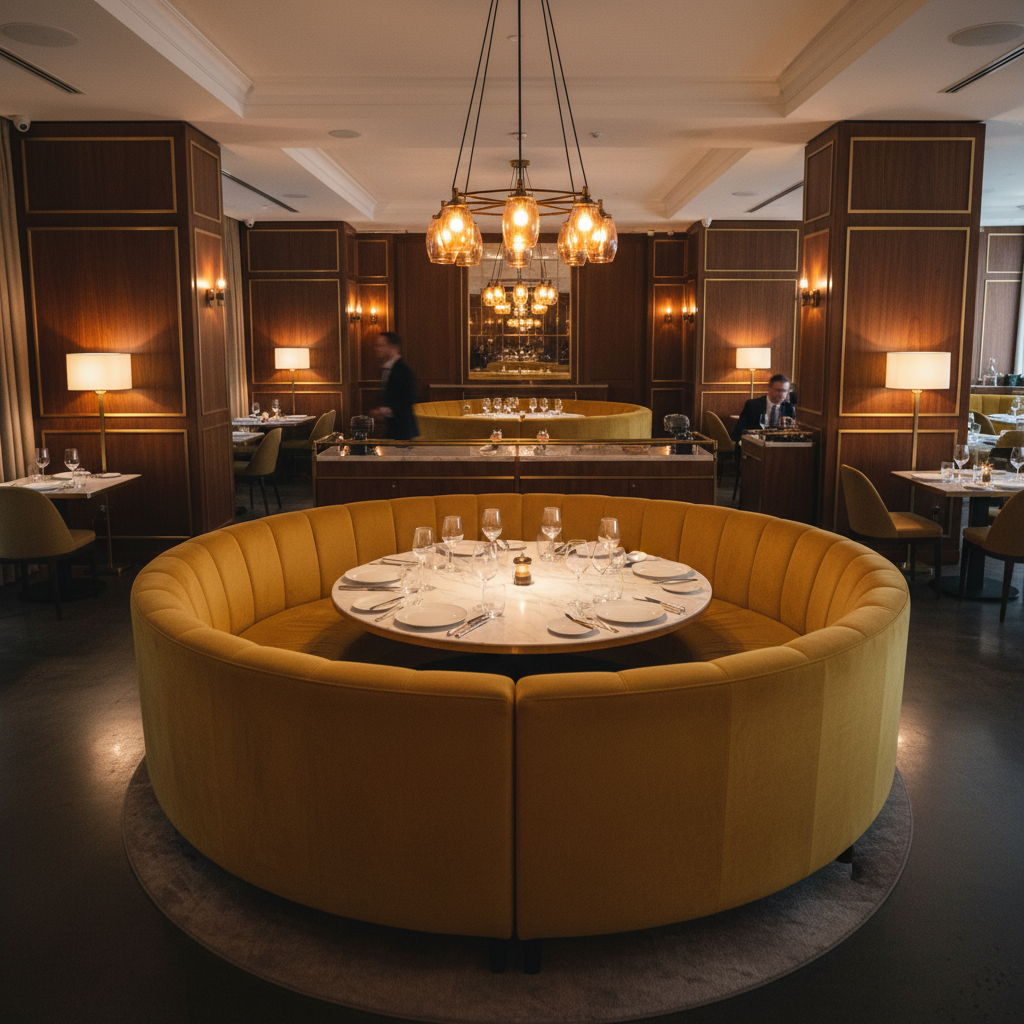 Ultrasuede  Charteus Yellow Upholstered Banquette | Ultrasuede Upholstery