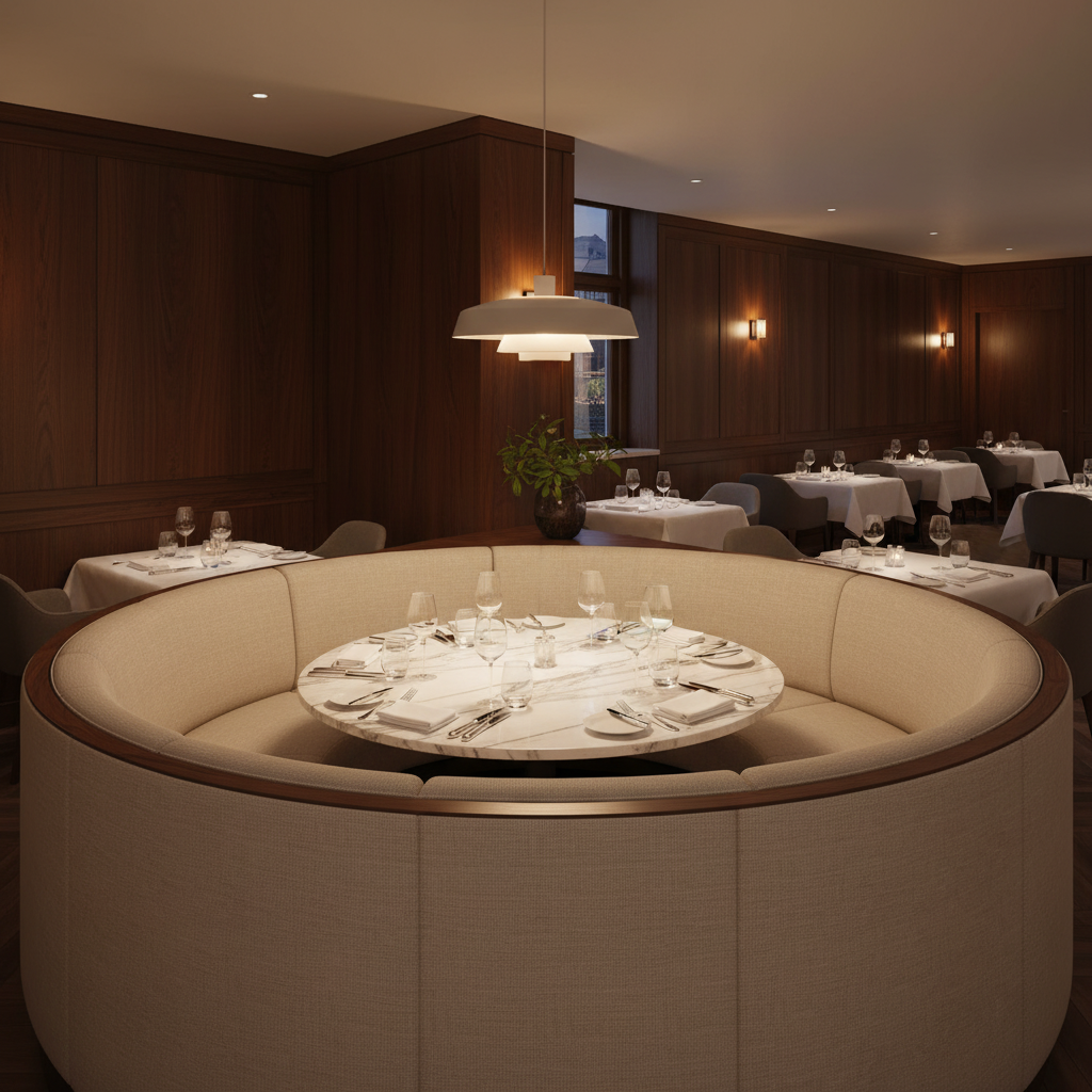 Aarden - Oatmeal Silicone Hybrid Upholstered Banquette | Architectural Fabrics