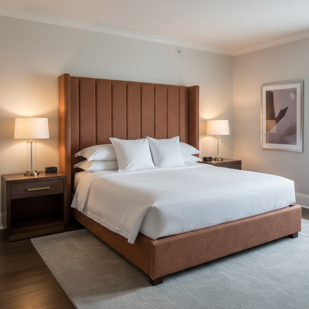 Fine Pebble Grain Rustic Sienna Upholstered Headboard | Architectural Fabrics