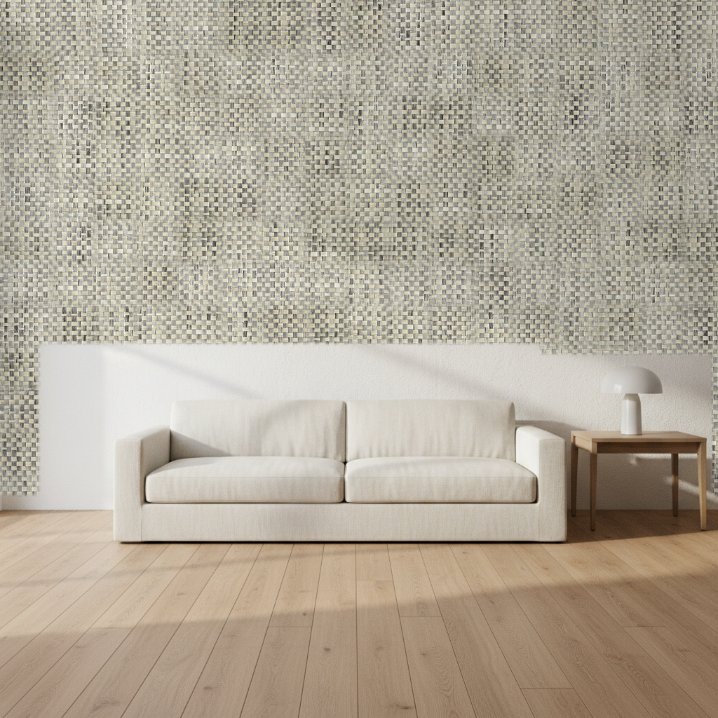Montauk Paperweave Natural Gray Wallcovering | Phillipe Romano room setting
