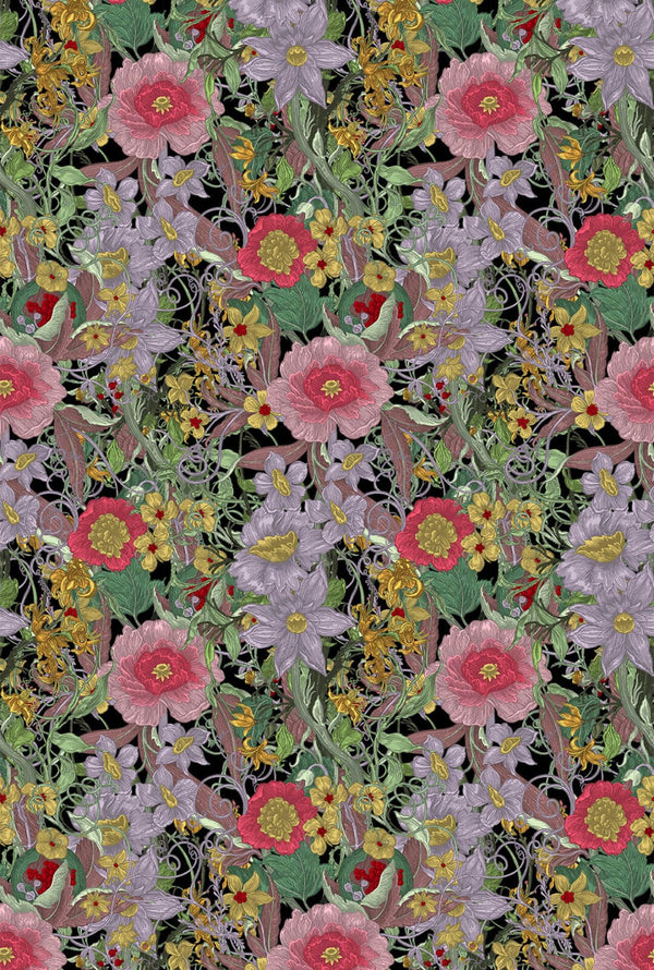 Berkeley Blooms Midnight | Timorous Beasties Wallcovering