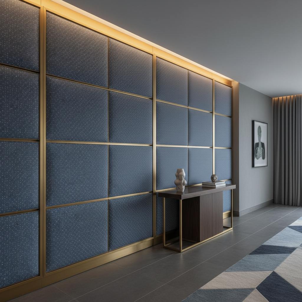 Analog - Twilight Etched Polyurethane Upholstered Wall Panel | Architectural Fabrics