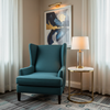 Fine Pebble Grain Teal Depths Upholstered Chair | Architectural Fabrics