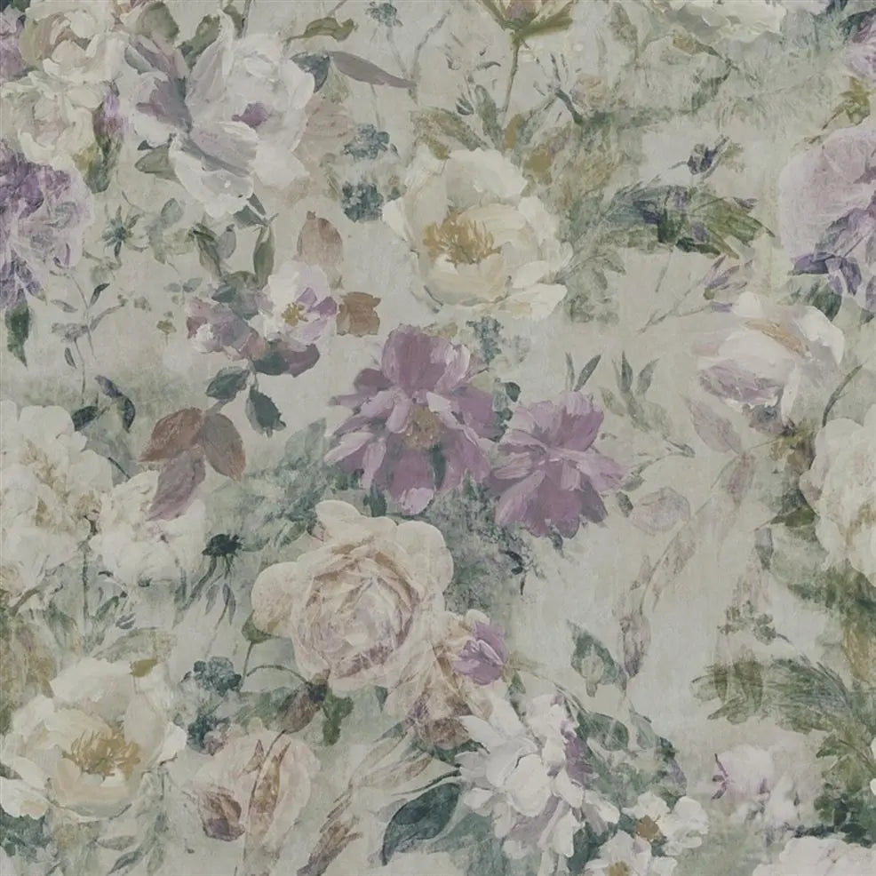 Marianne Floral Roses Slate Wallpaper | Designers Guild Europe