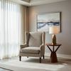 Woven Chevron Texture Slate Beige Upholstered Chair | Architectural Fabrics