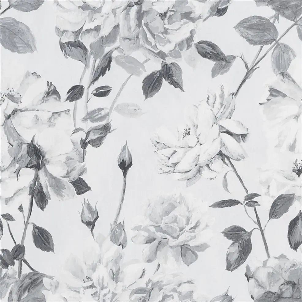 Couture Rose Large Scale  Noir Wallpaper | Designers Guild Europe